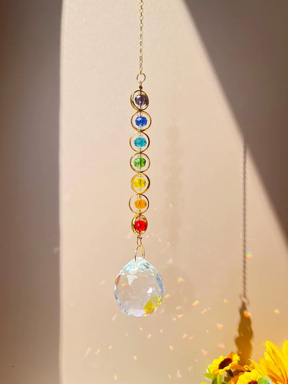 1Pc Crystal Suncatcher Mobile Meditation Home Decor Rainbow Maker Prism Suncatcher (Rainbow and Fantasy)