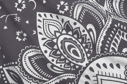 Mandala Tapestry Floral Medallion Hippie King Tapestries Bohemian Wall Hanging Indian Traditional Design for Living Room Dorm Home Decor 90X108 Inches, Grey Silver